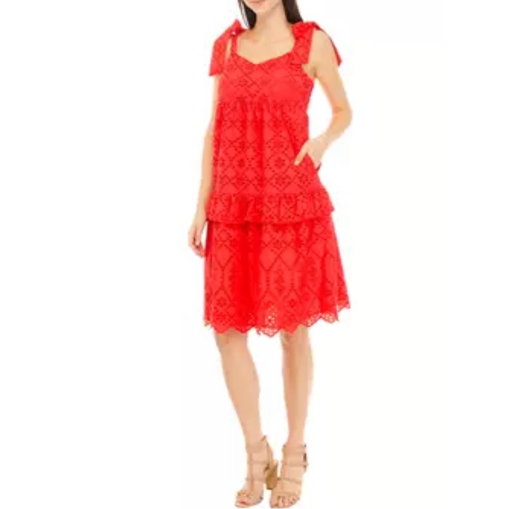 Crown and ivy eyelet midi dress